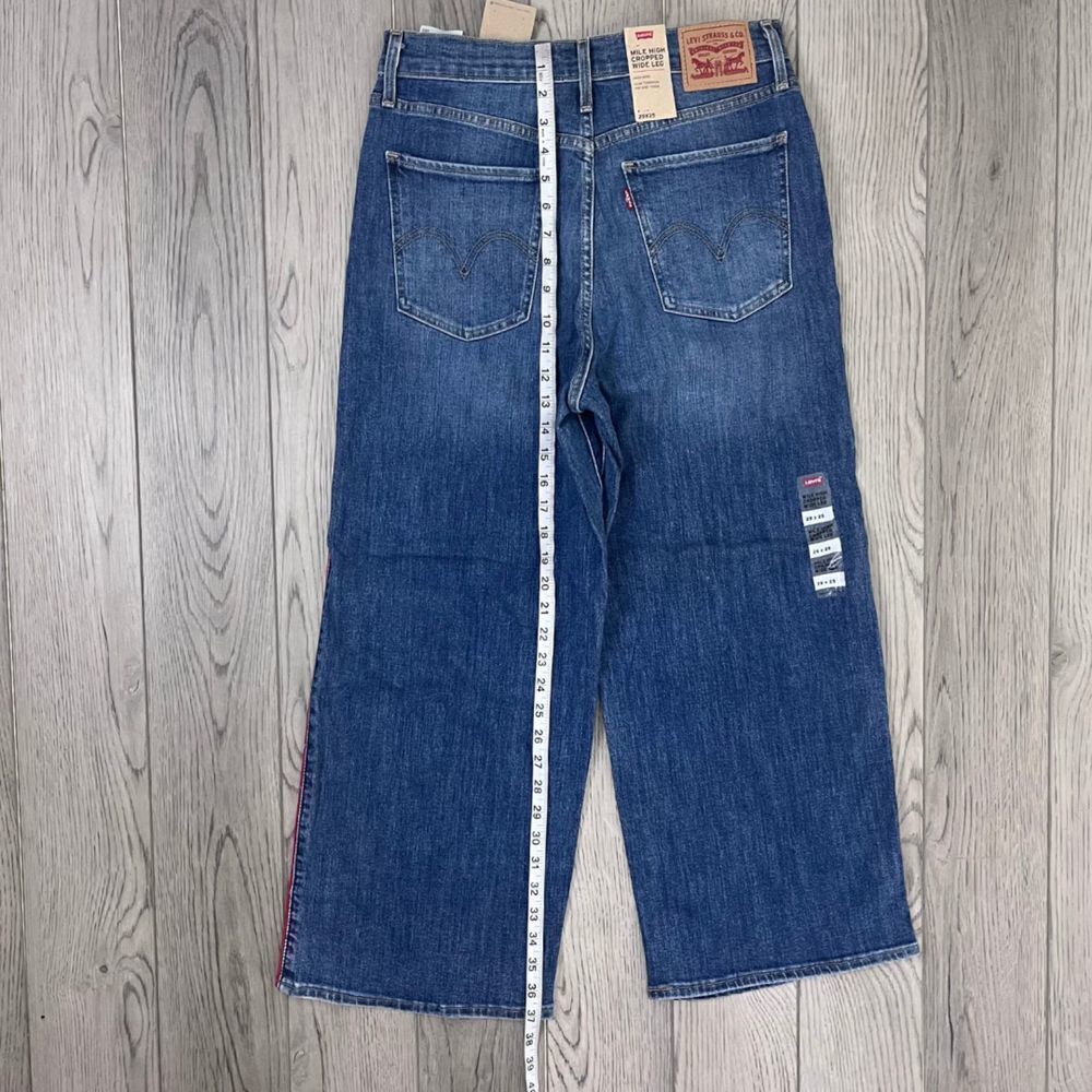 Levis Mile High Rise Wide Leg Women Size 29 Cotton Denim NEW Cropped Jeans Y2K - Picture 6 of 17